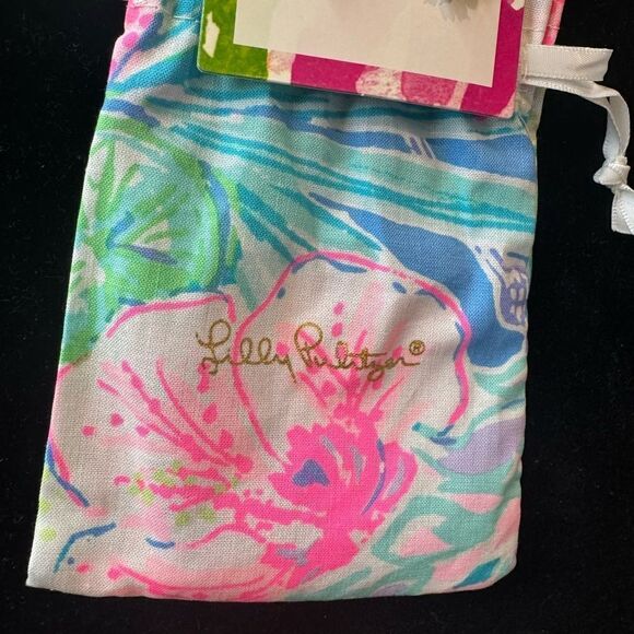 NWT Lilly Pulitzer,Senorita Stud Earring, Gold Metallic - Picture 3 of 4